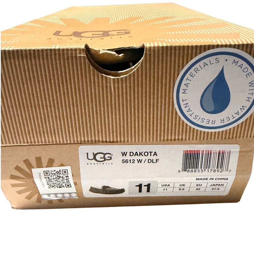UGG Australia Dakota 5612 Women 11 Suede Moccasin Slipper Dolphin Grey DLF NEW - Picture 11 of 12